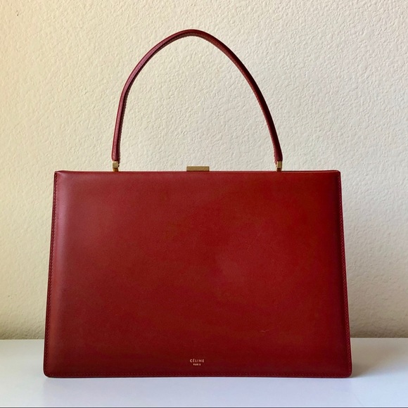 $3950 Mint CELINE Medium Clasp Bag in Red - Picture 1 of 10